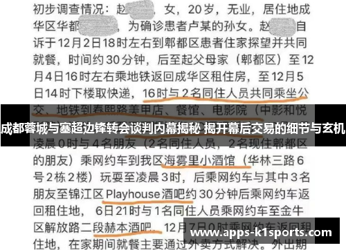 成都蓉城与塞超边锋转会谈判内幕揭秘 揭开幕后交易的细节与玄机